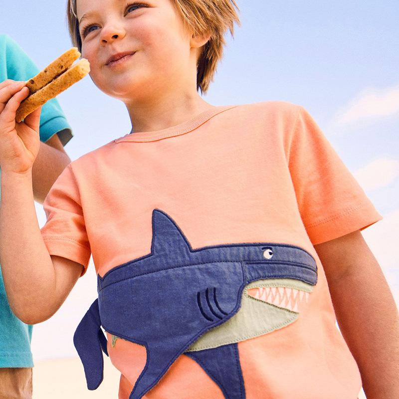 Short Sleeve Knitted Cotton Children's T-shirt