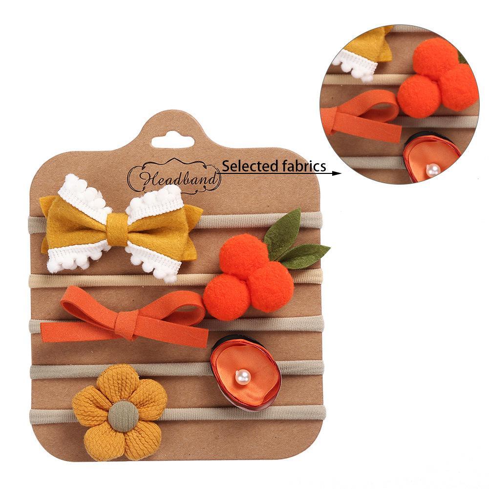 Handmade Bow Hair Band 5pcs/set Stretch Baby Headdress