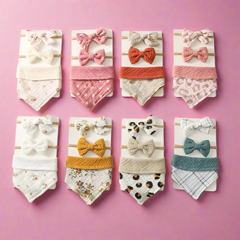 Baby Saliva Towel Nylon Headband Set