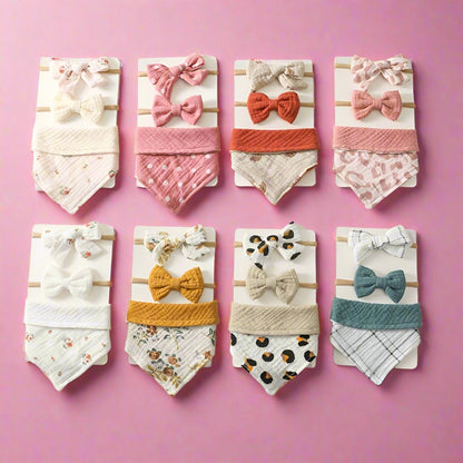 Baby Saliva Towel Nylon Headband Set