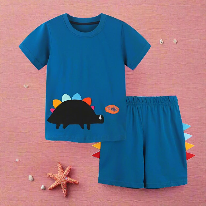 Children's short sleeved T-shirt set cotton two-piece set