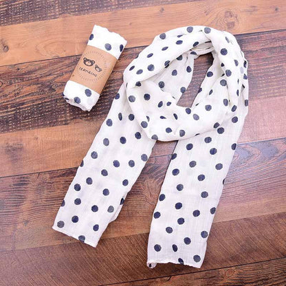Children's Printed Dot Cotton and Hemp Warm Scarf