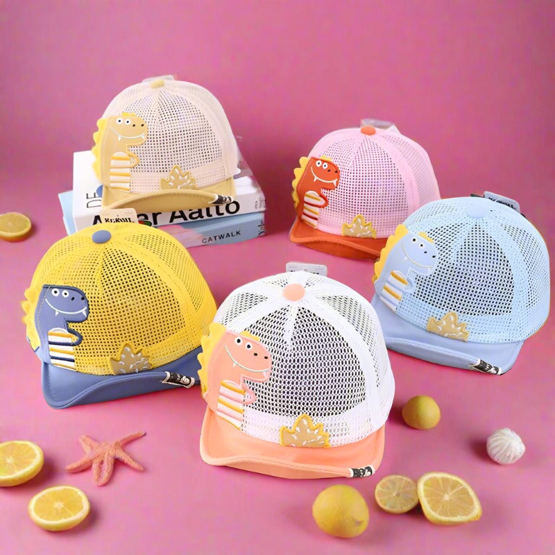 Children's Outdoor Cute Dinosaur Print Mesh Cap