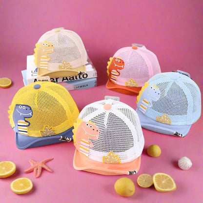 Children's Outdoor Cute Dinosaur Print Mesh Cap