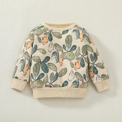 Children's Autumn Long Sleeve Crewneck Pullover Two-Piece Set