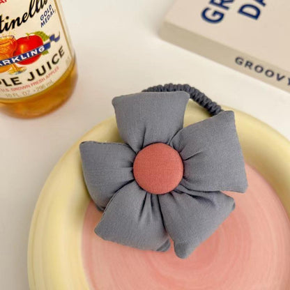 Girl's Big Flower Thick Rubber Band Fabric Hair Ring
