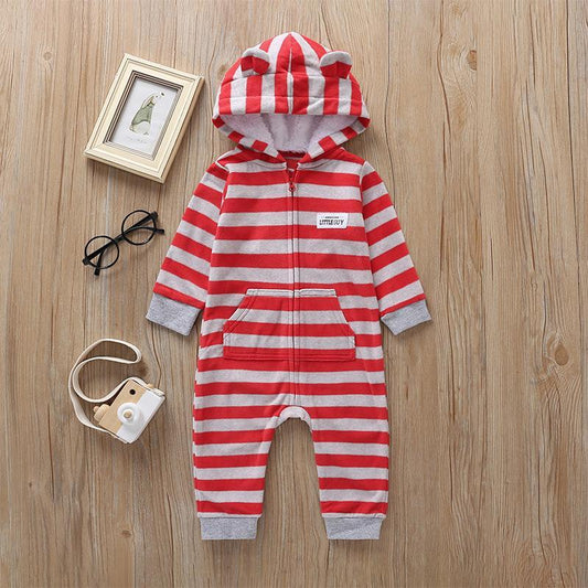 Baby Jumpsuit Hooded Long Sleeve Suit