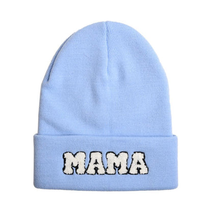 Children's MINI Letter Solid Color Warm Knitted Hat