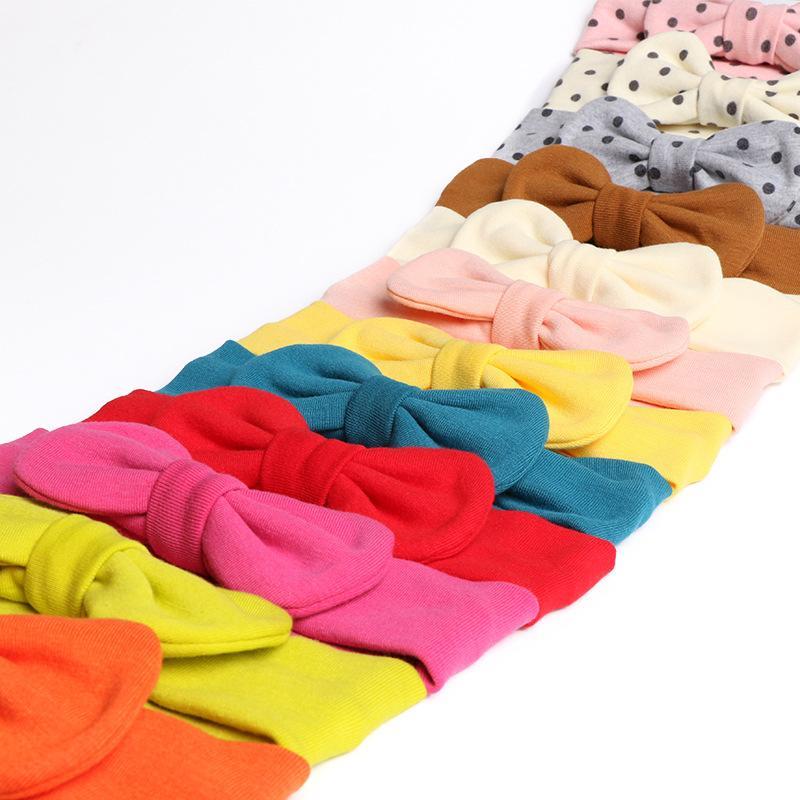 Baby Bow Headband Wave Dot Hair Band Solid Color