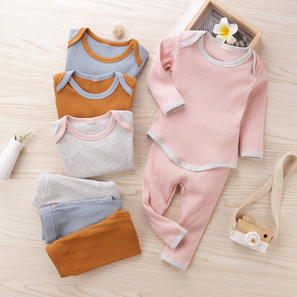 Solid color pit bar baby Khaki suit