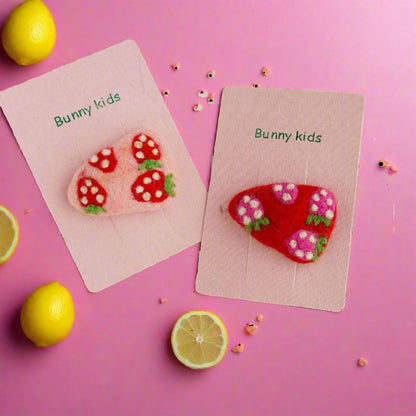 Children's Felt Triangle Strawberry Hairpin