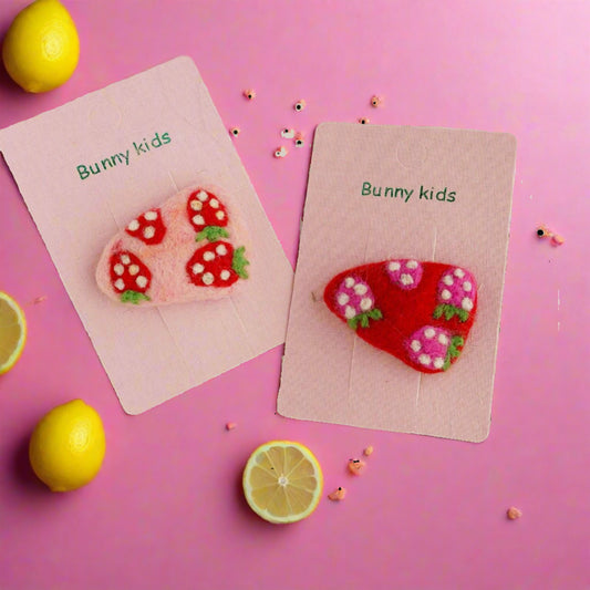 Children's Felt Triangle Strawberry Hairpin