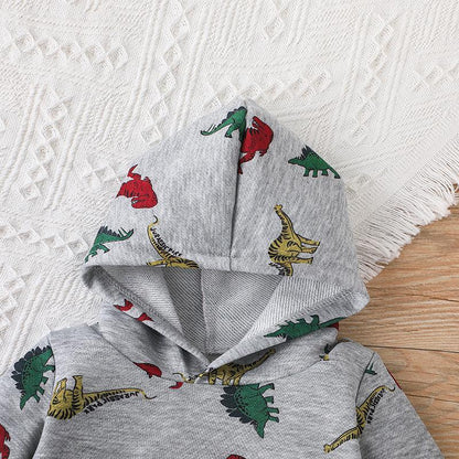 Children's Spring and Autumn Long Sleeve Hat Wear Pants Set