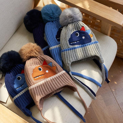 Children's Knitted Warm Ear Protection Wool Cap