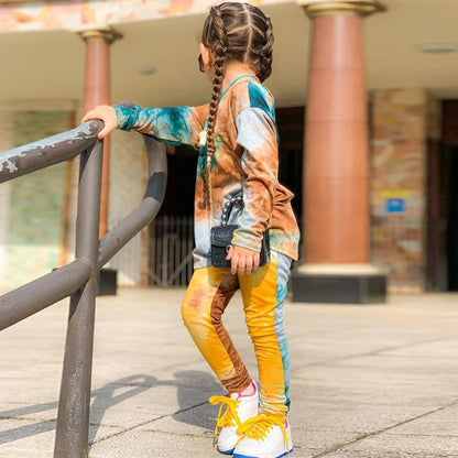 Girls Autumn New Casual Loose Bat Sleeve Long Sleeve Suit