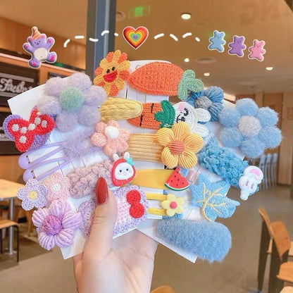 Plush Children Cartoon Hairpin