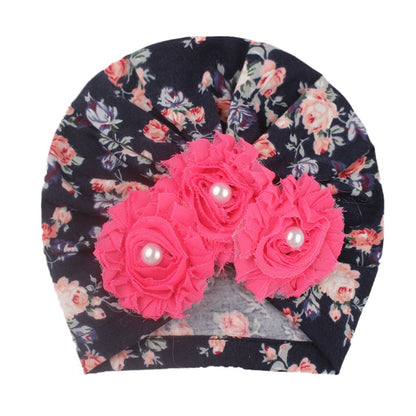 Baby Soft Printed Children's Hat Sunflower  Pullover Hat