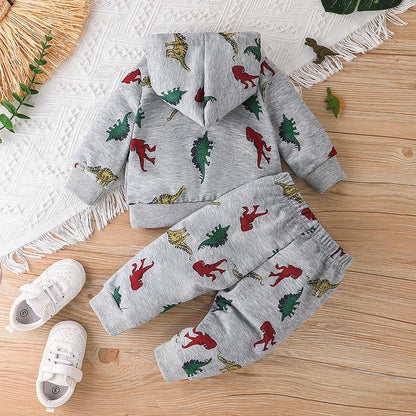 Children's Spring and Autumn Long Sleeve Hat Wear Pants Set