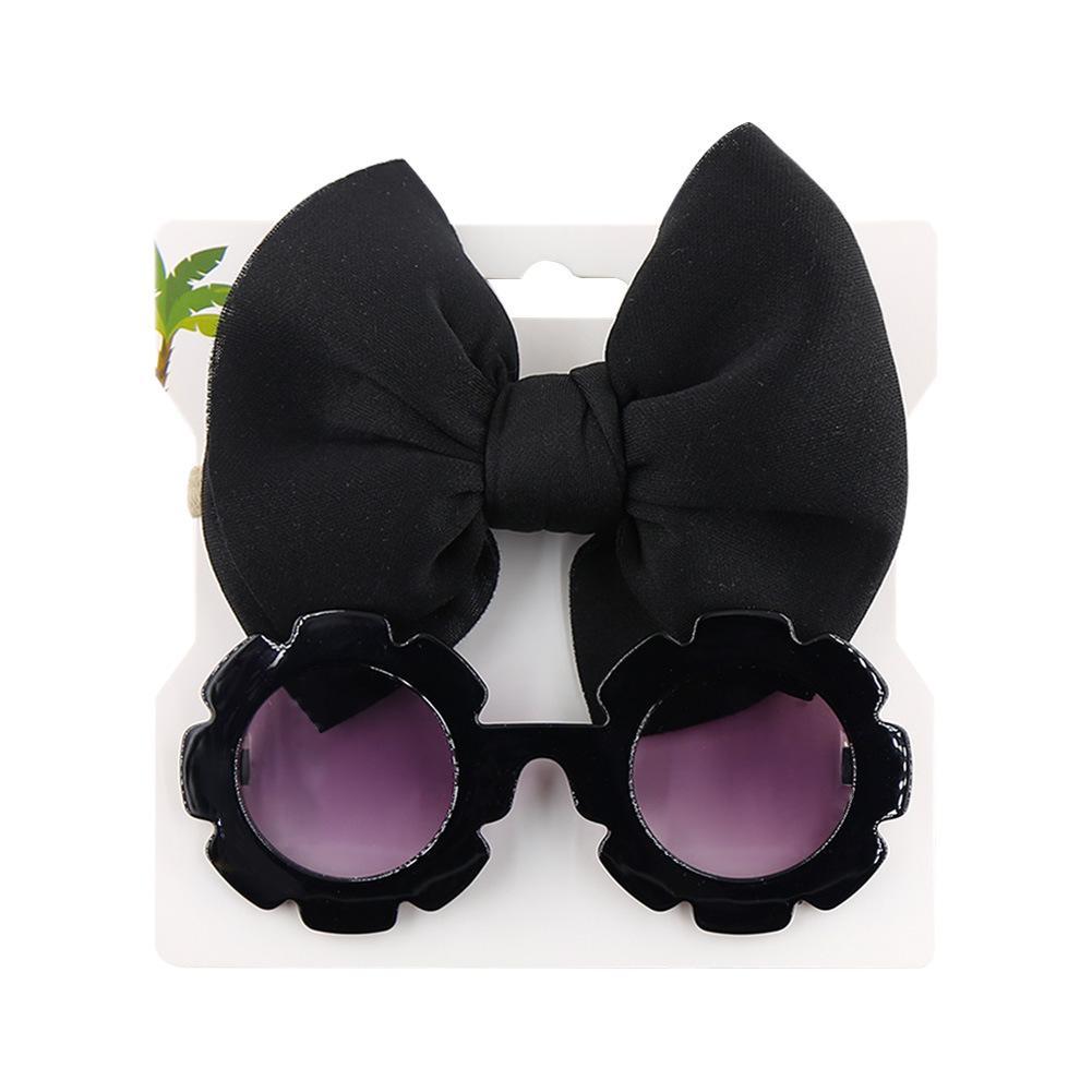 Children's Sunglasses Bow Headband Combination Set