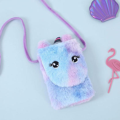 Cartoon Plush Shoulder Bag Children Unicorn Plush Coin Purse
