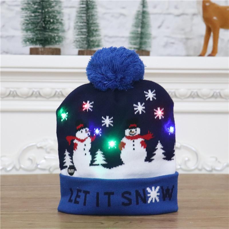 Christmas Decorations Adult Children's Luminous Knitted Christmas Hat