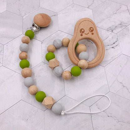 Infant Silicone Pacifier Clip Anti-drop Chain Beech Avocado Bracelet