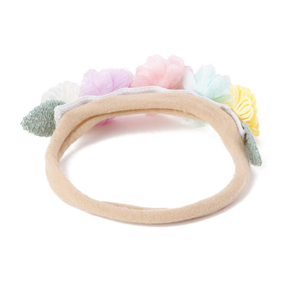 Baby Beige Pearl Rhinestone Nylon Headband