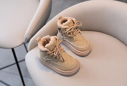 Plaid Fashion Kids Snow Boots