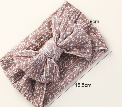 Girls Flower Bow Print Accessories Headwear