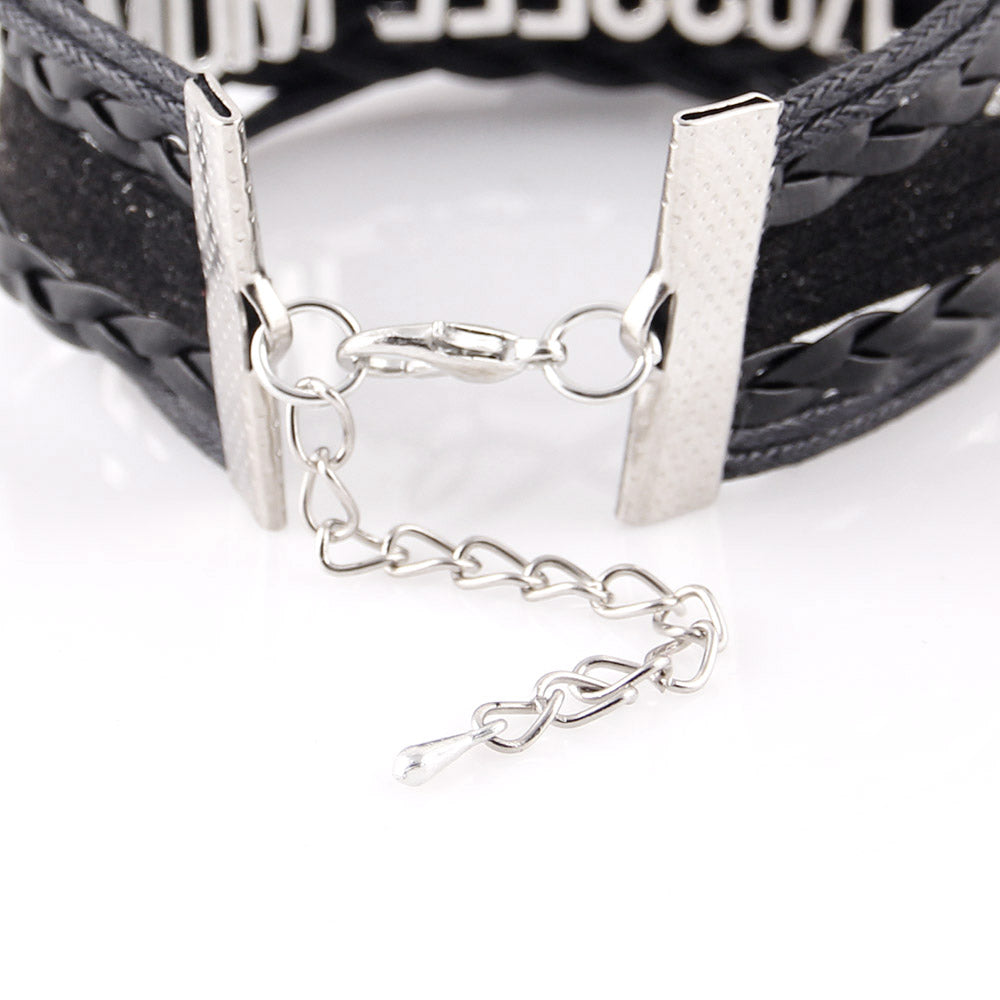 Girls Leather Infinity Love Unicorn Charm Bracelet