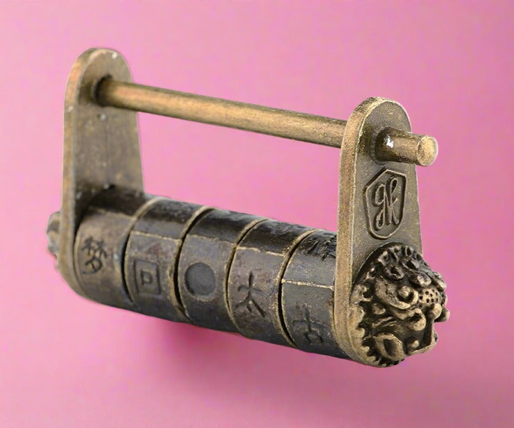 Chinese Vintage Bronze Keyed Padlock