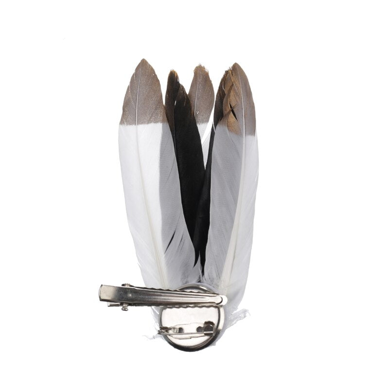 Steampunk Clock Gear Feather Hair Clip