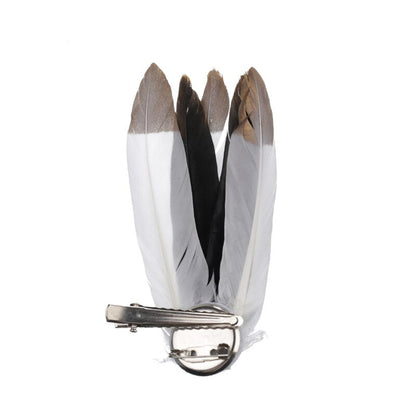 Steampunk Clock Gear Feather Hair Clip