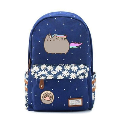 Unicorn Cat Caticorn Canvas Backpack