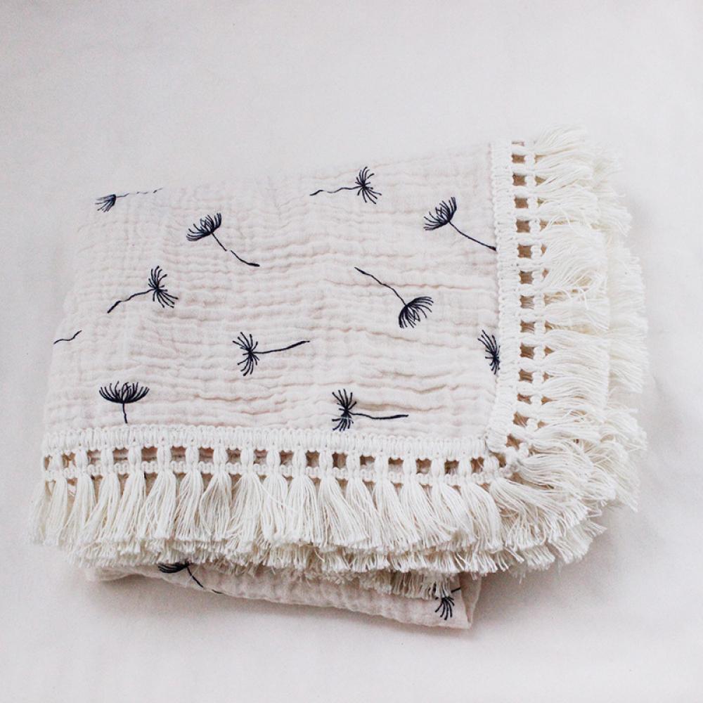 Children's Double Cotton Soft Tassel Baby Bath Towel Baby Blanket