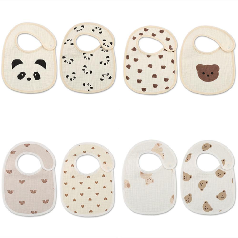 Newborn Baby Bibs Cotton and Bear Printed Saliva Towel