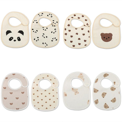 Newborn Baby Bibs Cotton and Bear Printed Saliva Towel