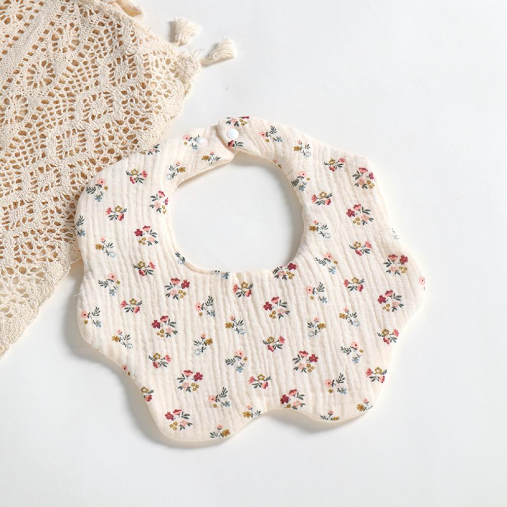 Newborn Baby Bibs 6 layers cotton yarn petal bib Rainbow Leopard Heart Animal Printed Wholesale