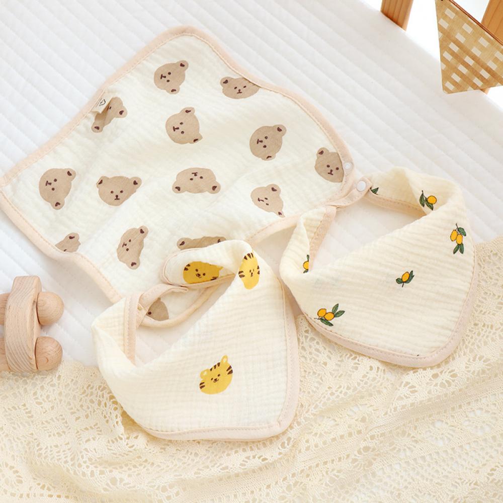 Summer Newborn Baby Double Layer Cotton Gauze Bib