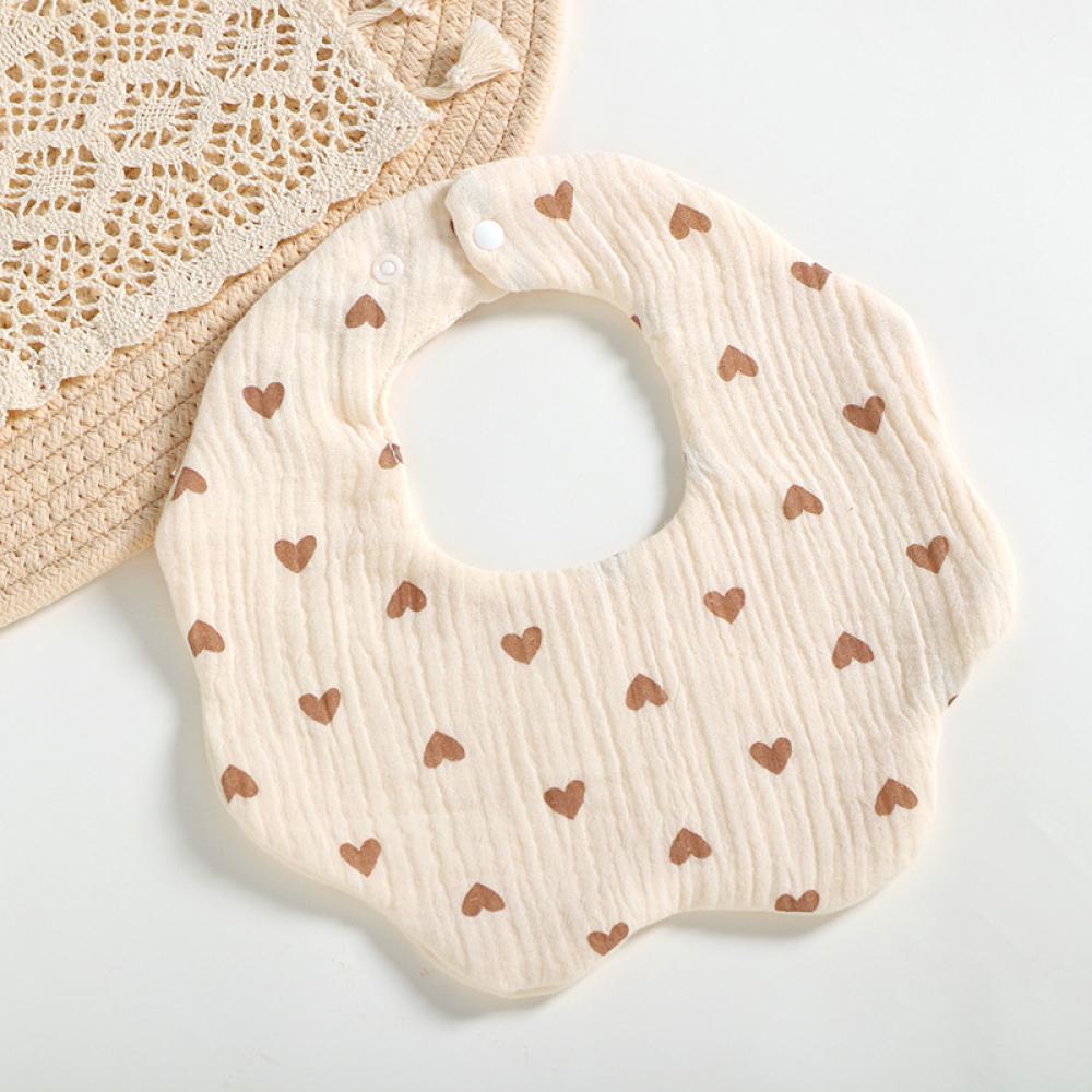 Newborn Baby Bibs 6 layers cotton yarn petal bib Rainbow Leopard Heart Animal Printed Wholesale