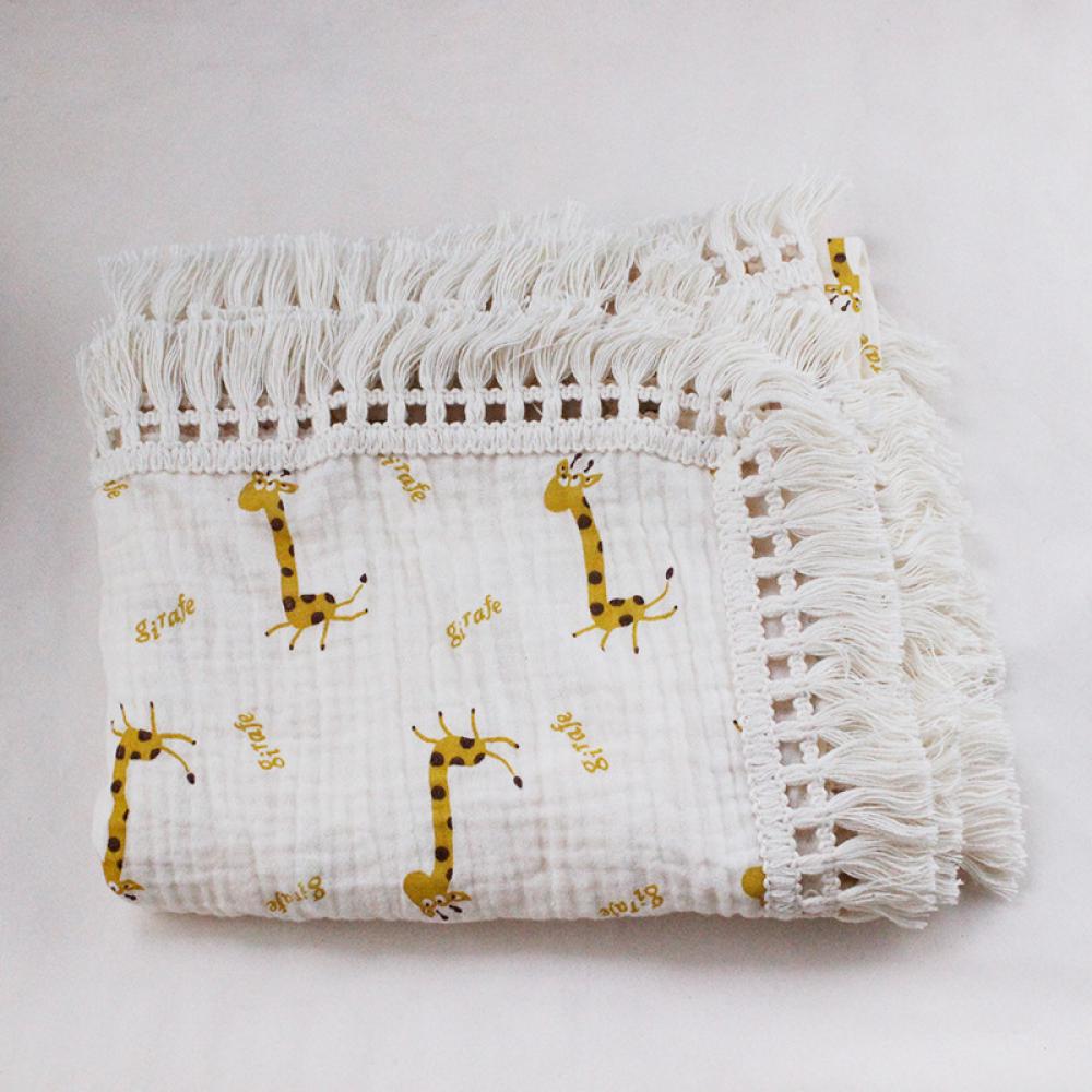 Children's Double Cotton Soft Tassel Baby Bath Towel Baby Blanket