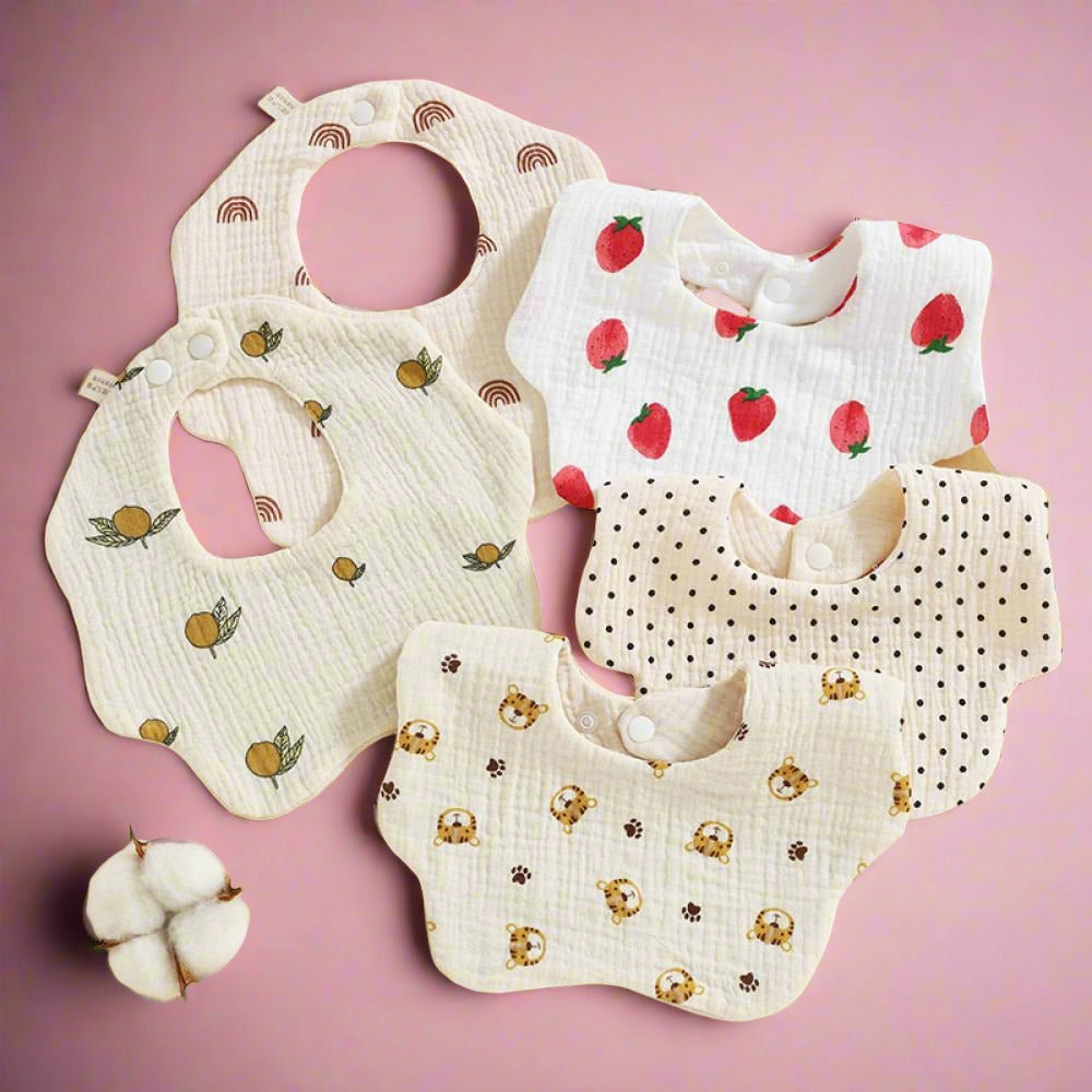 Pure Cotton Six-layer Gauze Baby Bib 360 Degrees Saliva Towel Wholesale