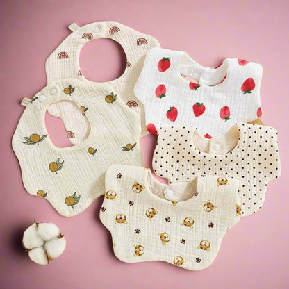 Pure Cotton Six-layer Gauze Baby Bib 360 Degrees Saliva Towel Wholesale