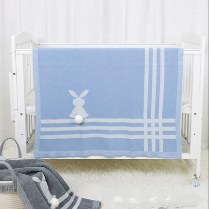 Spring Autumn Stereo Bunny Baby Knit Blanket Baby Blankets