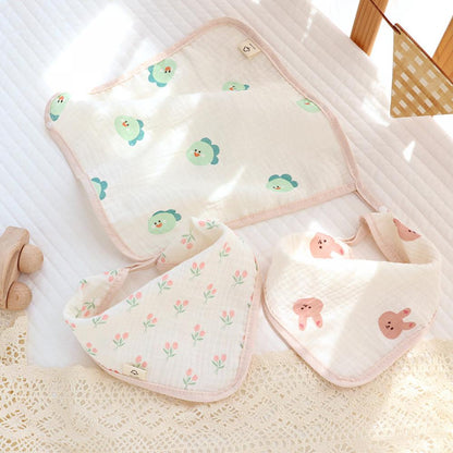 Summer Newborn Baby Double Layer Cotton Gauze Bib