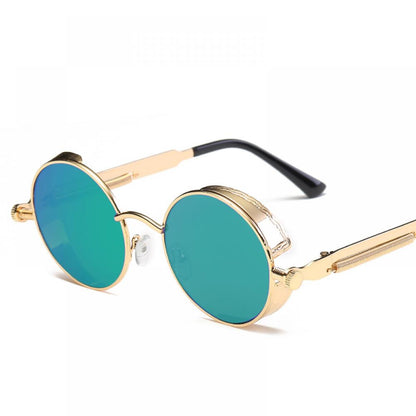 Neutrals Punk Fashion Round Retro Sunglasses
