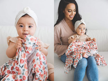 Newborn Print Wrap Tire Hat Headband Two-Piece Set