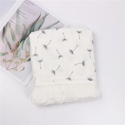 Children's Cotton Printed Tassel Blanket Cute Baby Blankets