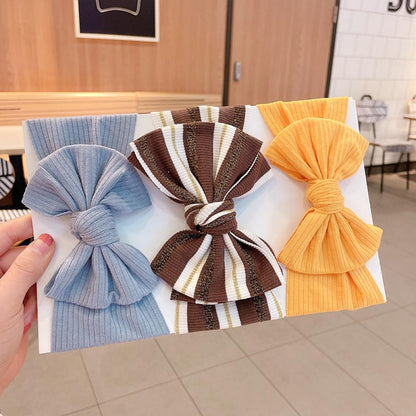 Newborn Baby Girls Headband Stripe Solid Hair Accessory