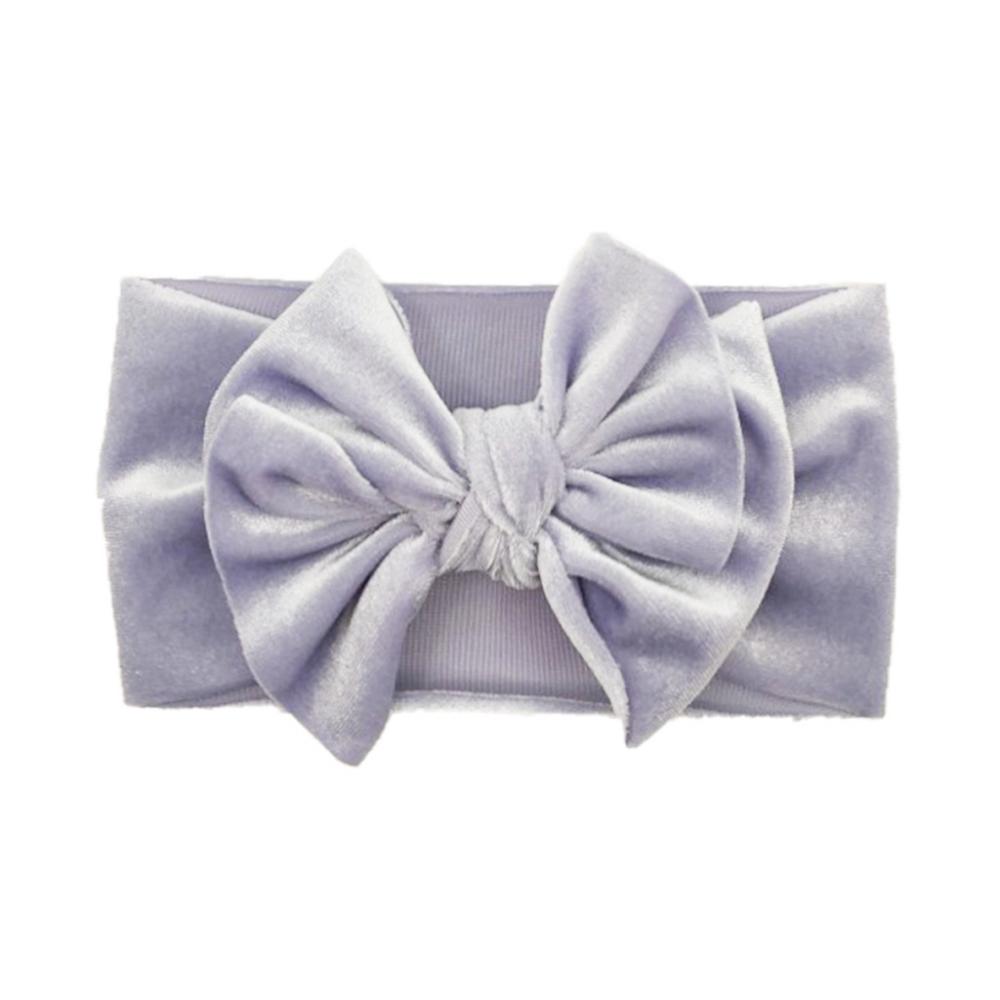 Children's Velvet Double Bow Solid Soft Headband Wholesale